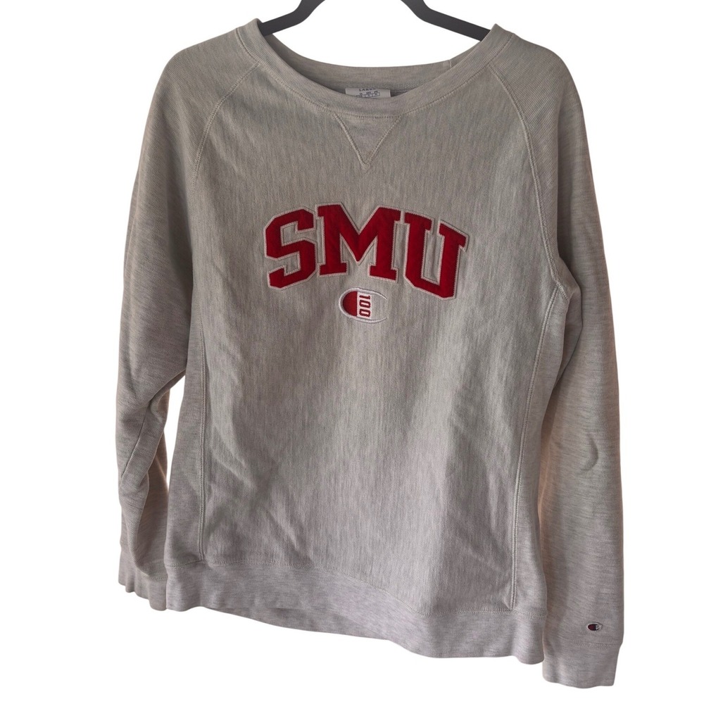 Champion Reverse Weave SMU Crewneck Sweatshirt Mens Large Pullover